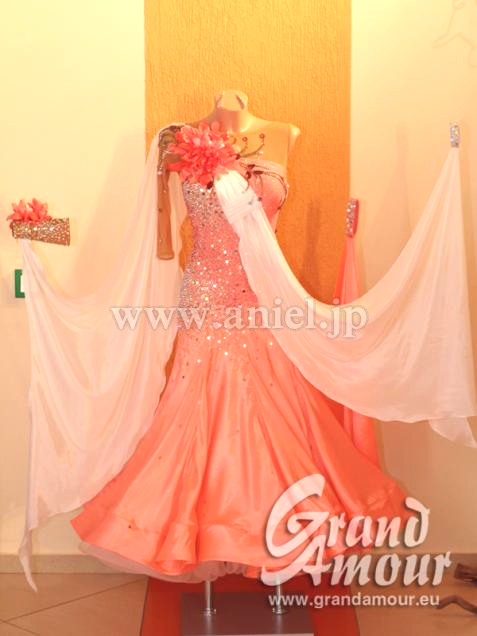 M2348・サーモンピンク&白