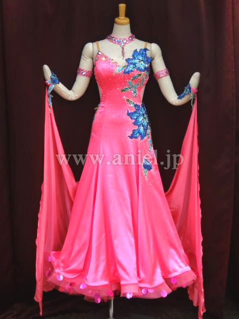 M3569・ピンク&青花