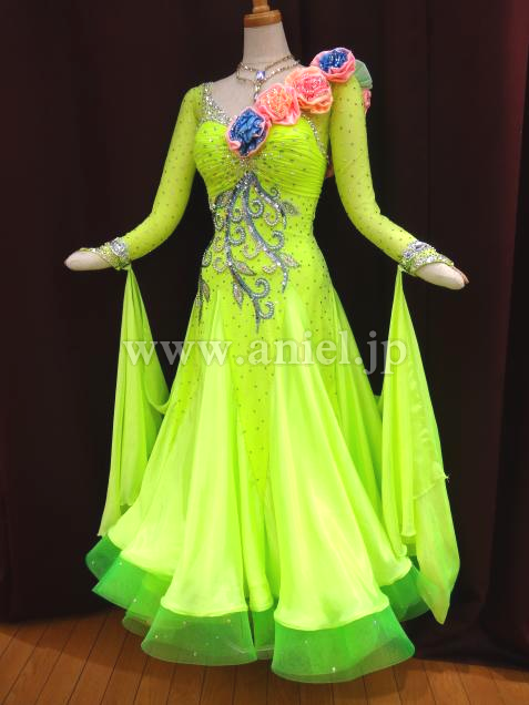 M3561・蛍光黄緑&花