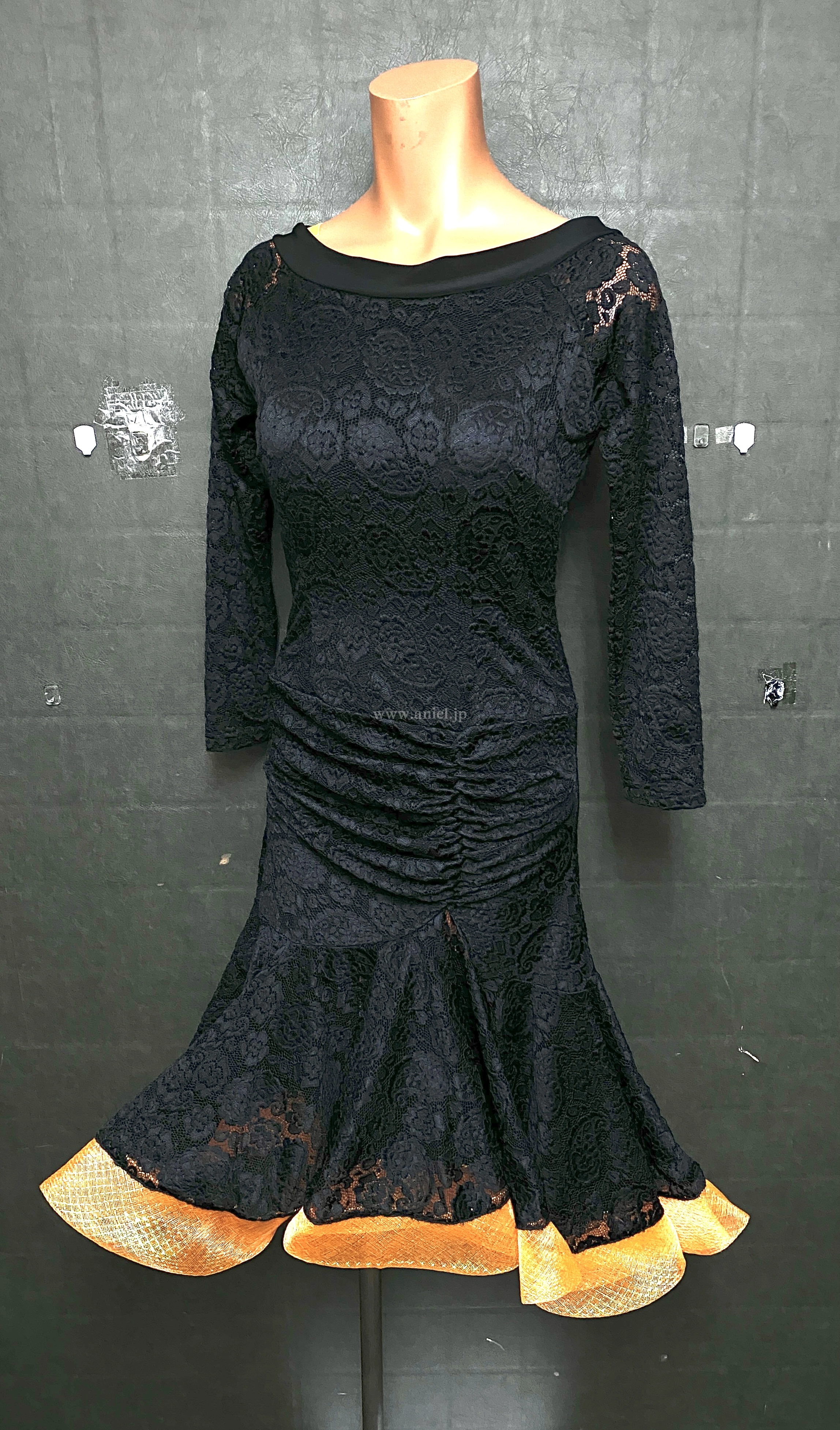 黒レースオレンジワンピース【中古】