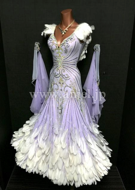 M8285・ラベンダー&白