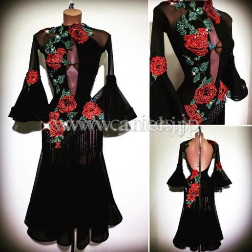 vol19.配信先行販売ドレス(ラテン)・【Abraham Martinez】黒&バラ