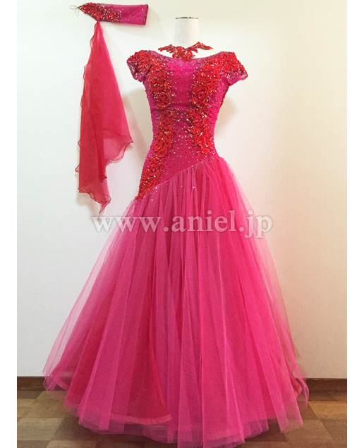 M3584・フーシャピンク&赤