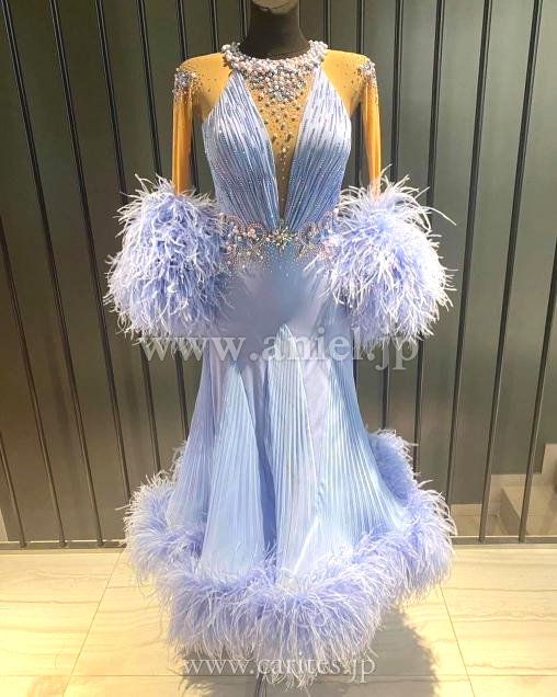 M7997・【DLK】ペールブループリーツ