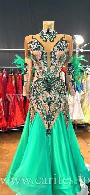 M8024・【Silvia design】 ベージュ&緑