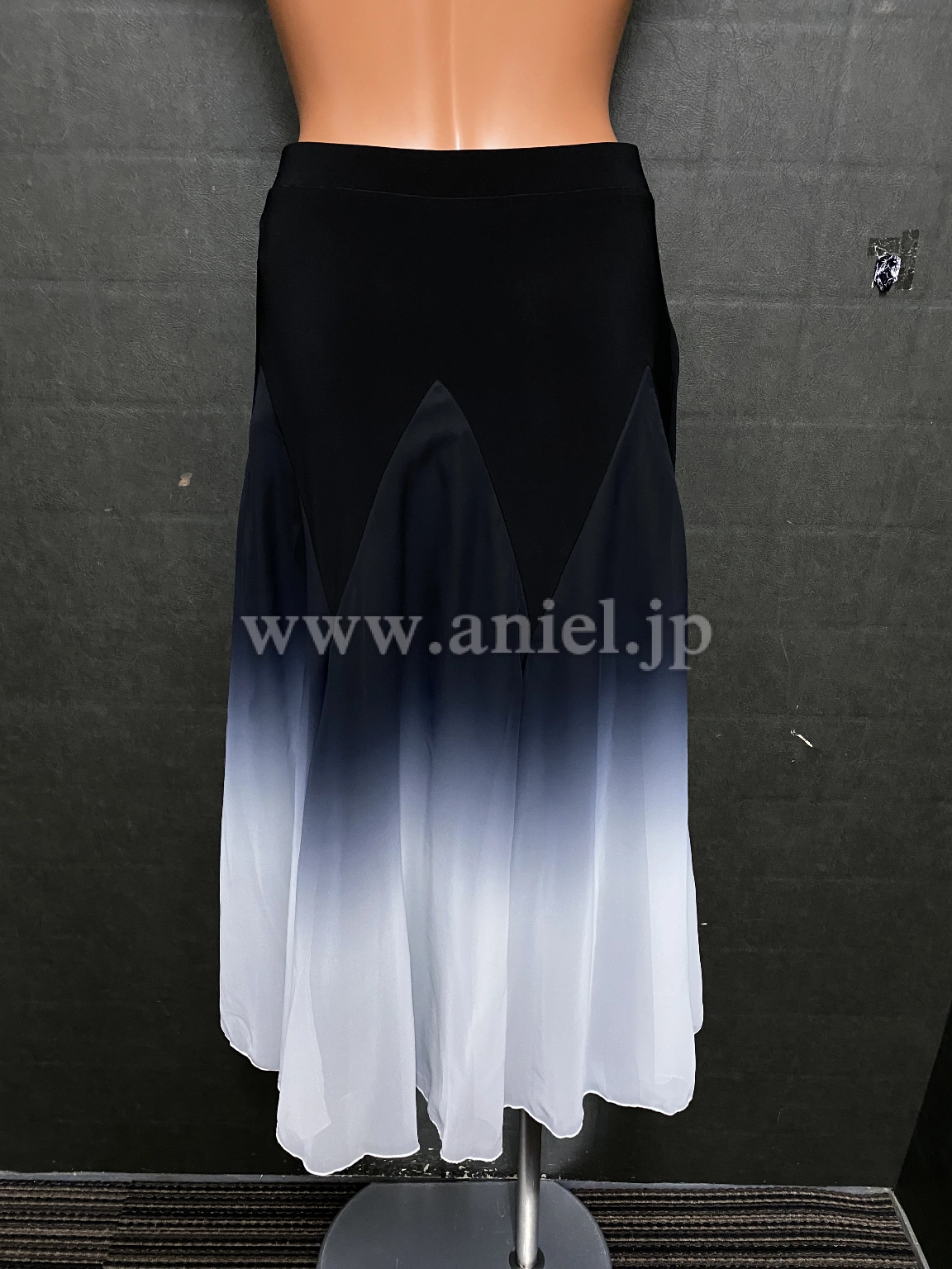 【gentil】黒白グラデーションスカート【中古】4089