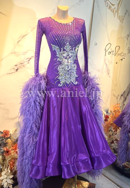 M8009・パープル&ホワイトレース