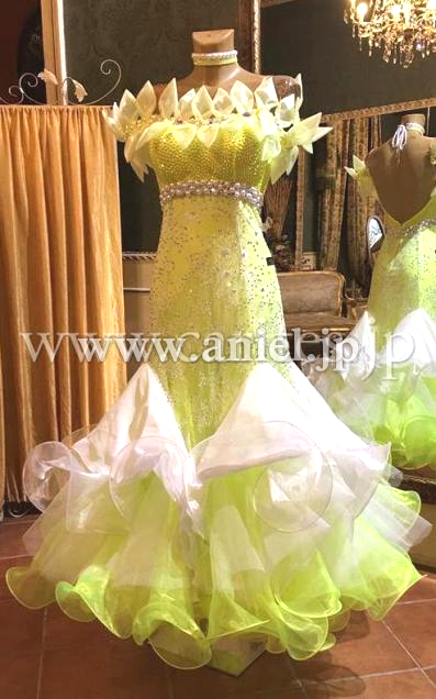 M5877・【Silvia design】蛍光黄色&白レース