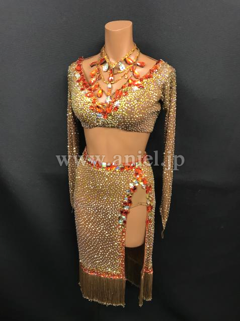 L6654・【タカダンス】 ベージュ&オレンジ