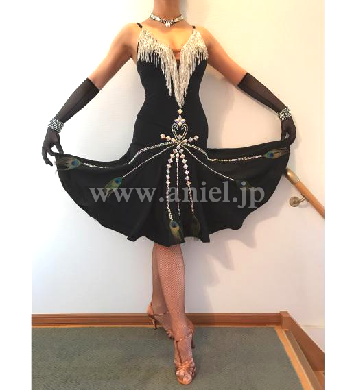 L4038・孔雀羽根&黒