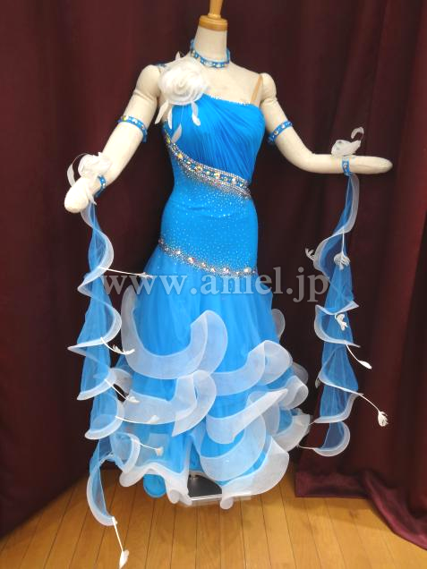 M3602・【MARABO】ターコイズブルー&白