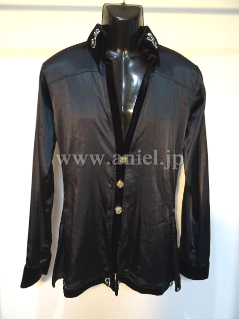 L3153・男性用ラテンシャツ黒・※試着不可