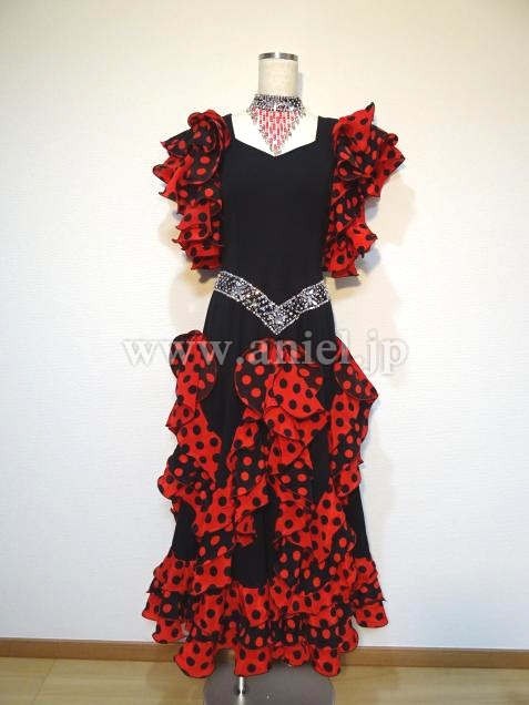 L3281・赤黒ドットパソドレス※試着不可