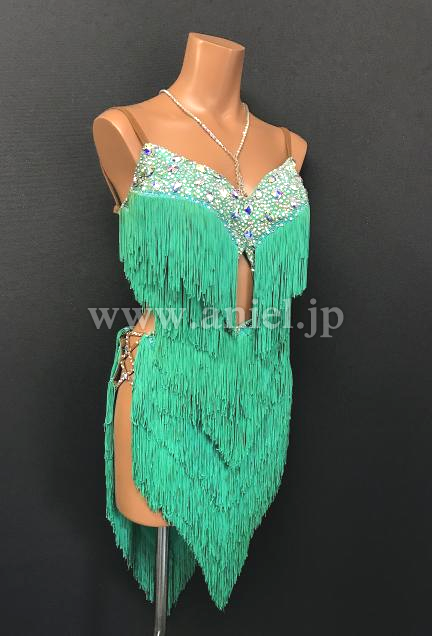 L6302・【チャコット】緑フリンジ