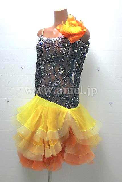 L6495・黒&オレンジ&黄