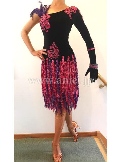 L3872・黒&ピンク紫