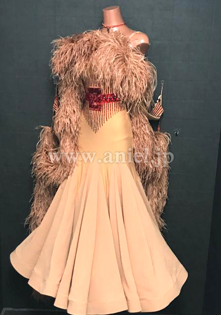 M8676・【TID】ベージュ&赤