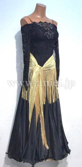 L6288・黒&ゴールドパソドレス