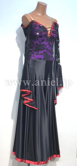 L6289・黒&紫パソドレス