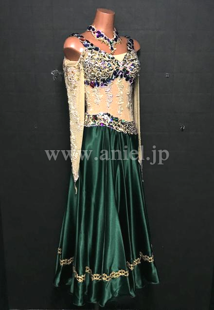 L7104・深緑パソドレス