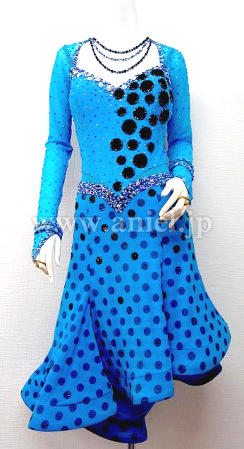 L4092・【チャコット】青&水玉※試着不可