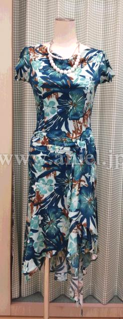 L1755・ブルーハイビスカス柄※試着不可　