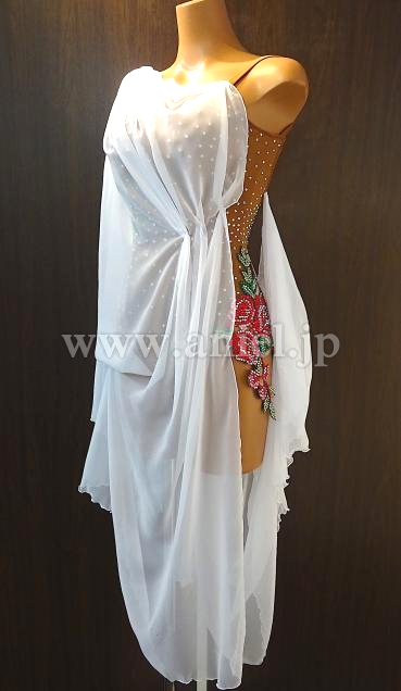 L4088・白&薔薇ルンバドレス