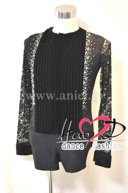 L2728・ラテンシャツ黒レース※試着不可