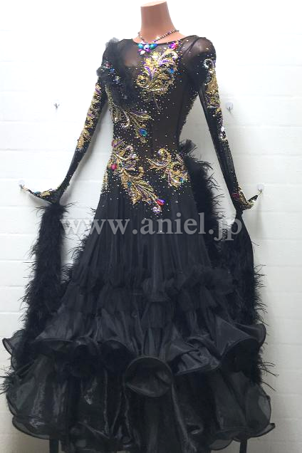 M8706・【チャコット】黒&カラフルストーン