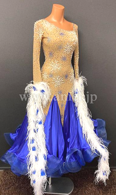 M7015・【gentil】青&ベージュ白