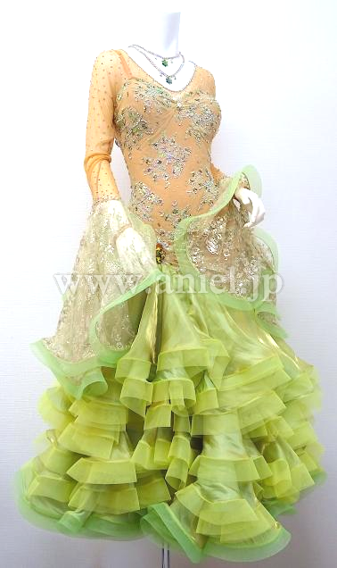 M6002・【Sapiel】ベージュ&黄緑※試着不可 