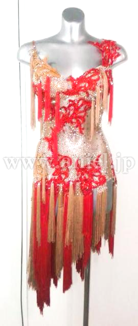 L3282・ベージュ&赤※試着不可