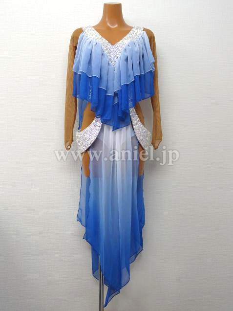 メルマガvol.4先行販売ドレス(ラテン)・【THE ONE】青&白グラデーション