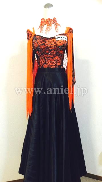 L2292・オレンジ&黒パソドレス※試着不可