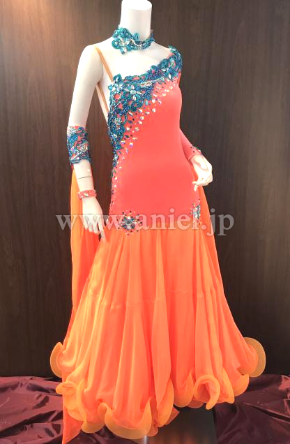 M6549・オレンジ&ジェイド※試着不可