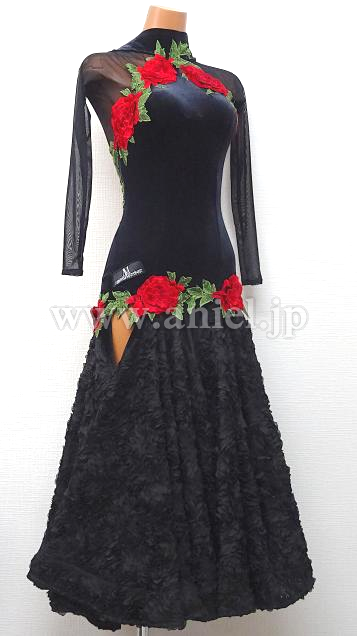 L4933・【ABRAHAM MARTINEZ】黒&薔薇パソドレス