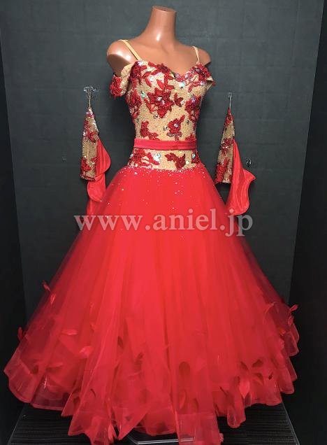 M8746・【gentil】赤&ベージュ