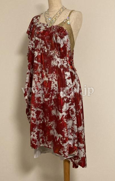 L7149・赤&白ルンバドレス※試着不可