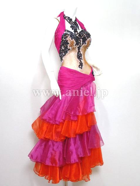 L3715・ピンク&オレンジ&黒