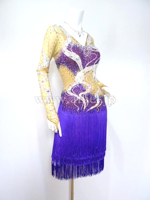 L3711・ベージュ&紫