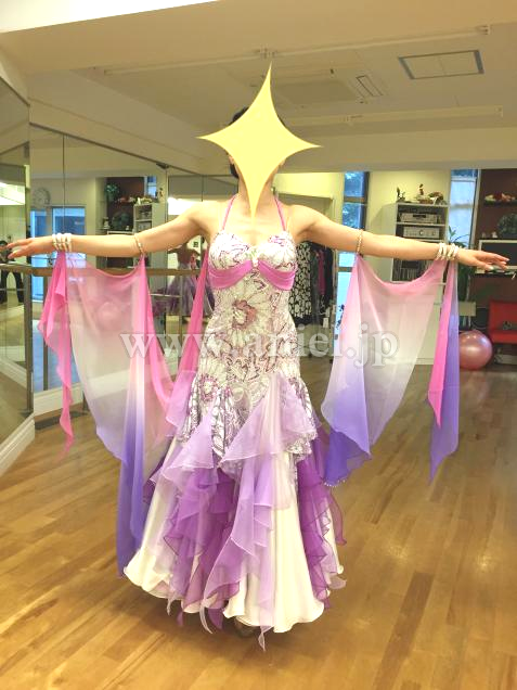 M3801・アイボリー&パープルピンク・※試着不可