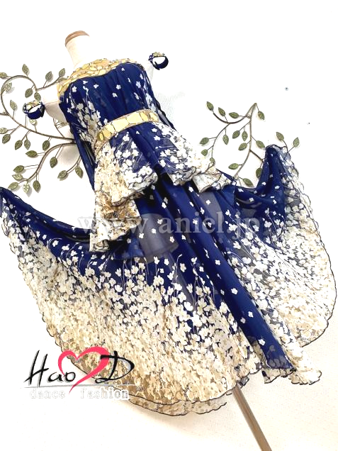 L5415・紺花柄&ゴールド