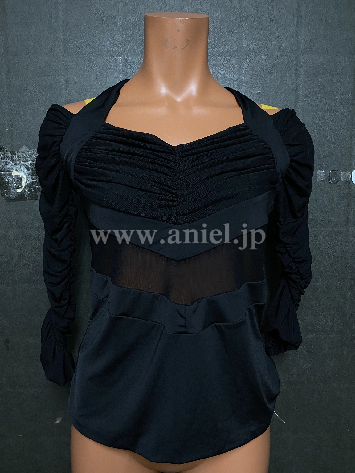 【エスパン】黒トップス4362【中古】