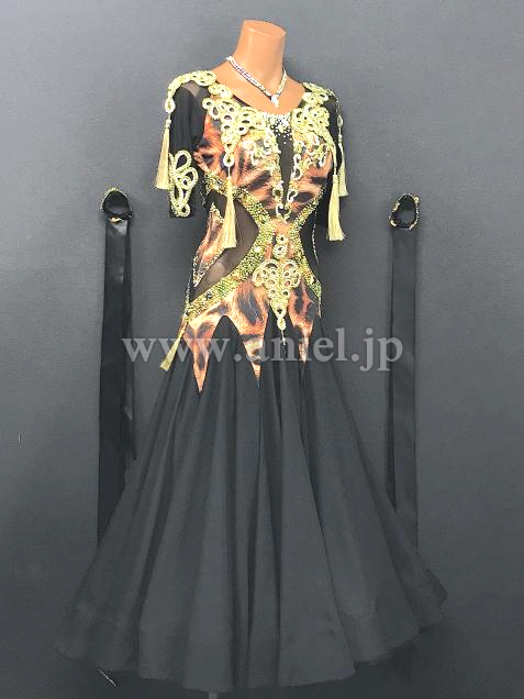 M7318・黒&ヒョウ柄