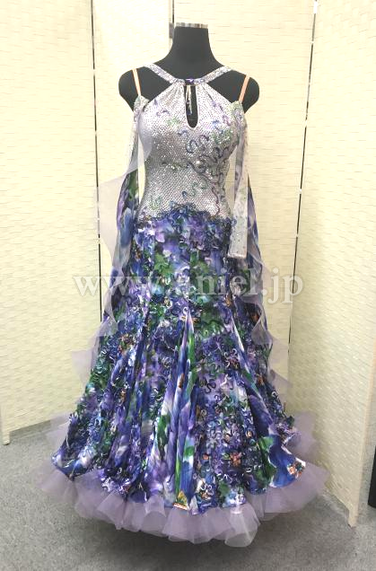 M4647・【Sapiel】 ホワイト&ブルー花柄