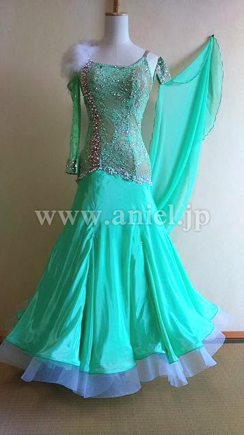 メルマガ86号目玉ドレス(モダン)・ペパーミント&白※試着不可