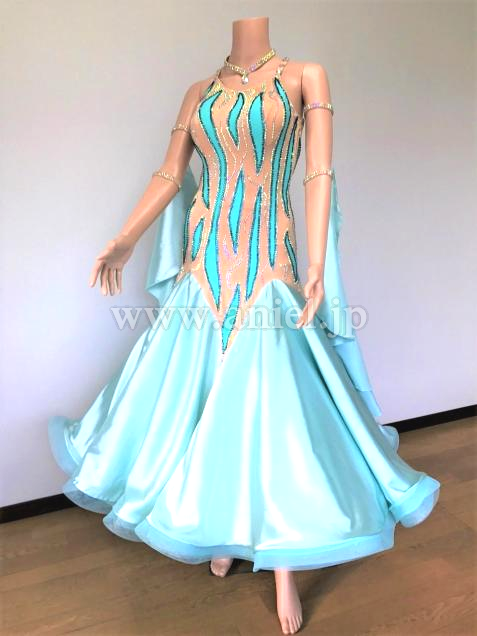 M4684・グリーン&ベージュ