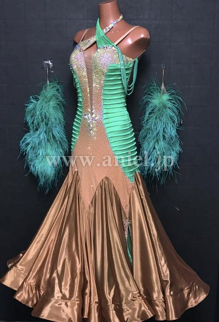 B162・【Sapiel】ベージュ&緑