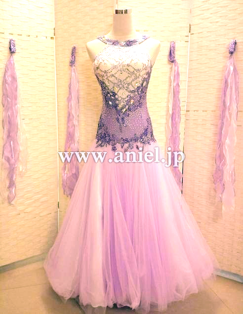 メルマガ80号目玉ドレス(スタンダード)・ラベンダー&白