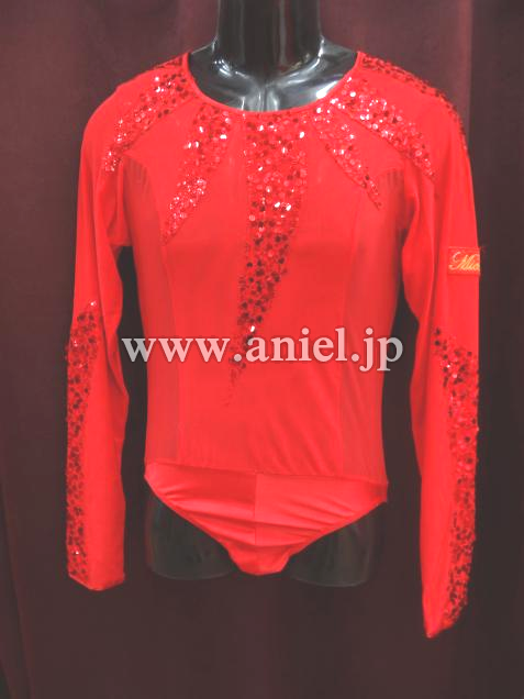 L2517・【Michelini】ラテンシャツ赤※試着不可